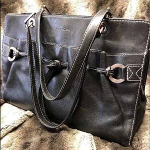 LANCEL Paris 1876 Black Leather Handbag